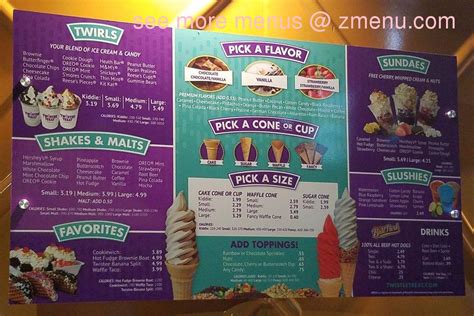 twistee treat|twisty treats menu with prices.